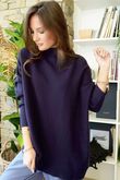 Charli Honeycomb Oversized Turtle Knit Navy /16=